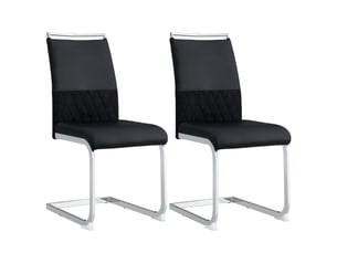 Lot de 2 chaises de salle à manger,42x48x95 cm,pu et métal,noir