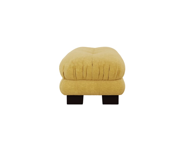  Canapé pouf 112x68 cm - repose-pieds rembourré - mousse haute résilience - chenille - jaune  - Conforama W