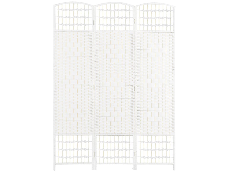  Paravent intérieur en bois séparateur de pièce cloison pliable 3 panneaux blanc 120 x 170 cm  - Conforama B