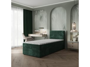 Lit avec rangement 100x200 cm <strong>MASSENO</strong> <strong></strong> coloris vert
