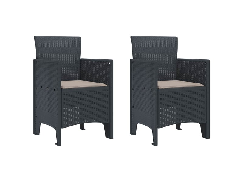  Lot de 2 chaises de jardin, chaises d'extérieur anthracite polypropylène cf30015  - Conforama B