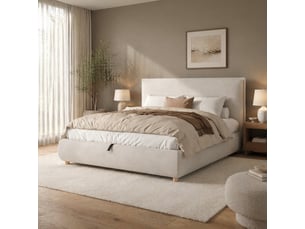 Lit coffre 180x200 cm MEULVA   coloris blanc