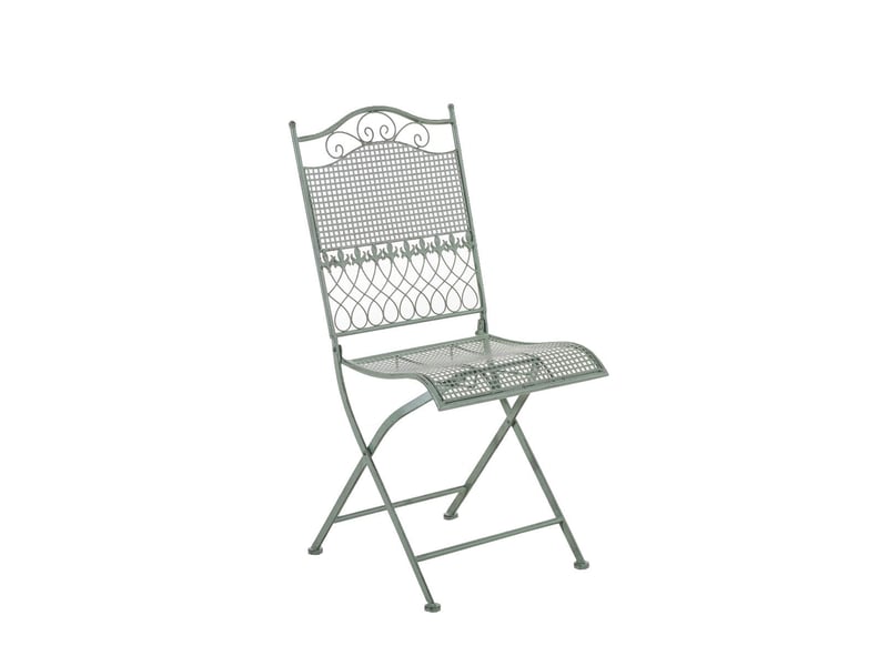  Chaise de jardin en fer forgé vert vieilli mdj10024  - Conforama A