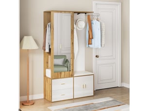 Armoire 2 porte(s) battante  2 tiroir(s) <strong>MERAX</strong> <strong>armoire blanc</strong> coloris blanc largeur 100 cm