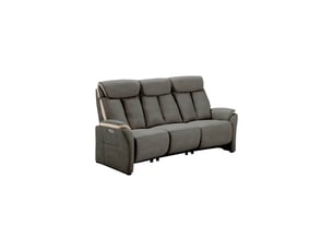 Canapé droit relax électrique <strong>ALTOBUY</strong> <strong>ODEON</strong> 3 places Polyester gris