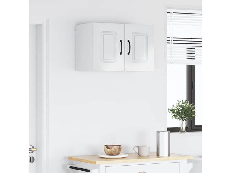  Meuble mural de cuisine | armoire de cuisine 2 pcs blanc brillant shl3986  - Conforama D