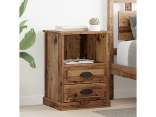 Lot de 2 table de chevet, table de nuit bois ancien 36 x 43 x 60 cm