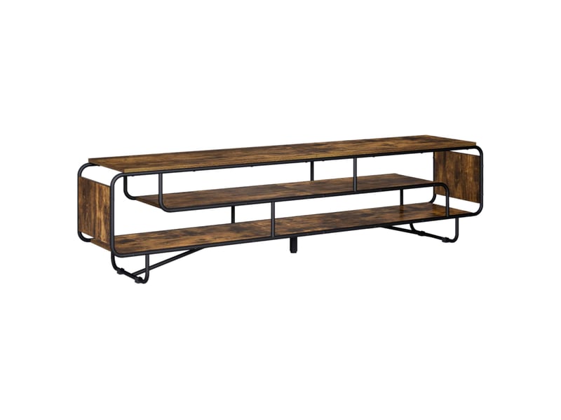  Meuble tv, banc tv 180x36x45 cm chêne fumé bois d'ingénierie  - Conforama A