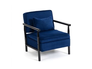 Fauteuil fixe OKWISH Velours côtelé bleu