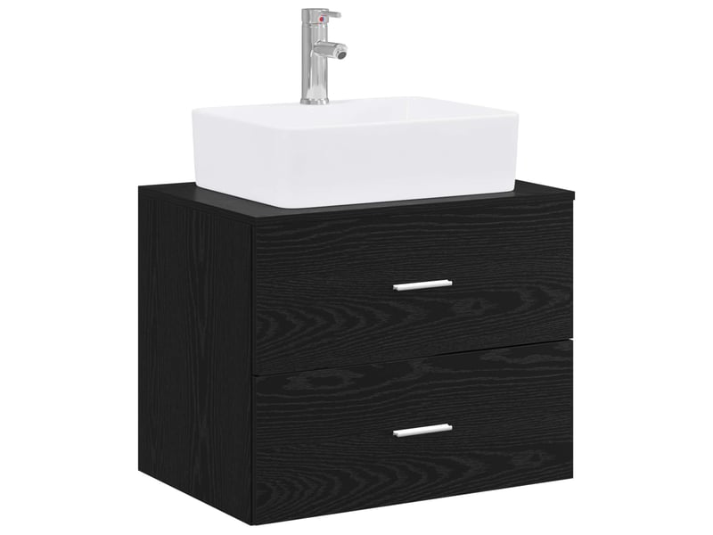  Ensemble de mobilier de salle de bain chêne noir cf64646  - Conforama A