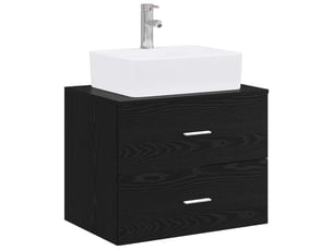 Ensemble de mobilier de salle de bain chêne noir cf64646
