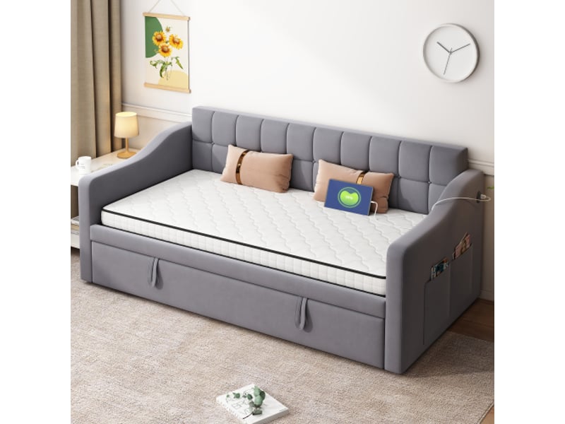  Matelas à ressorts 90x190 cm, épaisseur 10 cm, fermeté h3, blanc  - Conforama C