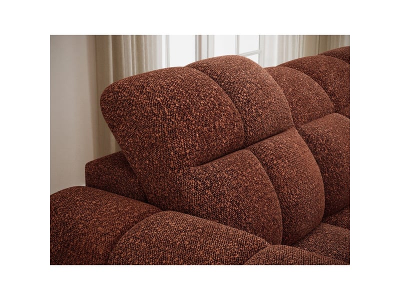 Canapé d'angle électrique fanoti 3 places rouge chiné – angle droit - Conforama D