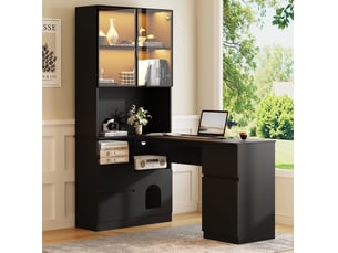 Vitrine coloris noir 2 étagère(s) HAUSS SPOLE - 120 cmx180 cm