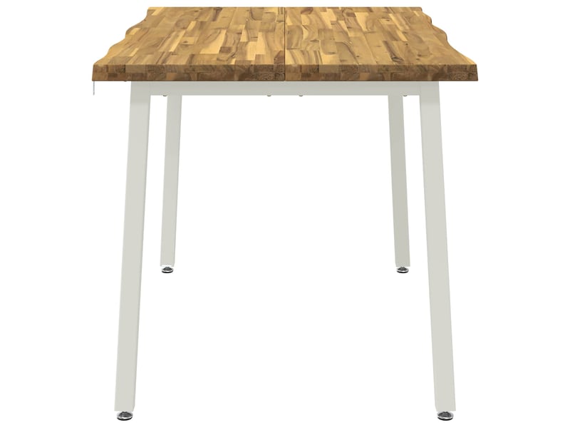  Table à manger moderne 90x55x75 cm bois d'acacia massif blanc rectangulaire shl74638  - Conforama E