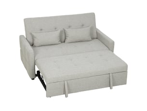 Canapé convertible 2 places 3 en 1, canapé-lit clic-clac, lit gigogne, dossier réglable, marron clair, 158x85x85cm