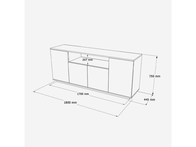  Console buffet avec miroir et étagères kivan  - Conforama E