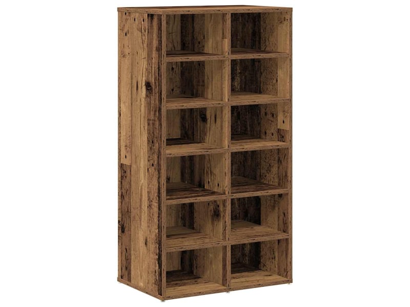  Meuble à chaussures, étagère à chaussures vieux bois 54x34x100,5cm bois d'ingénierie  - Conforama A