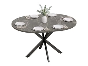 Table à manger extensible 4 à 6 personnes mdf et acier noir 135 x 100 x 75 cm