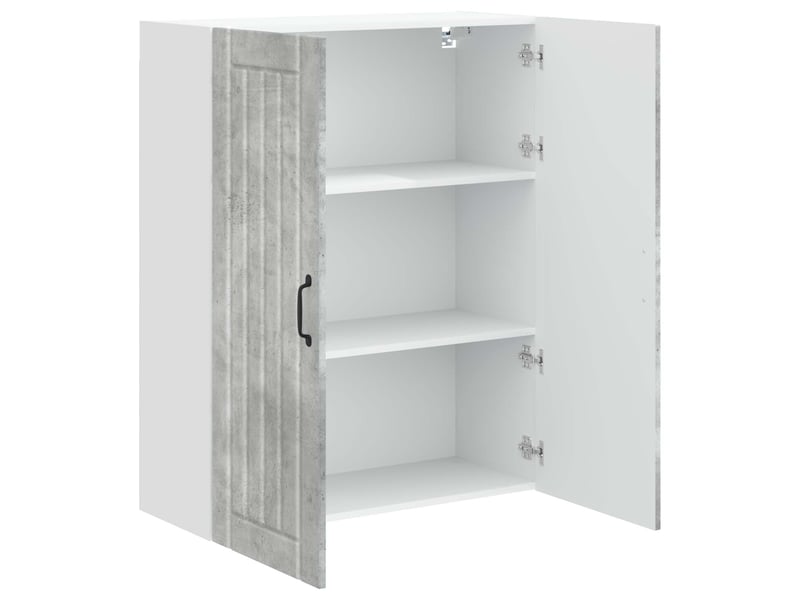  Meuble mural de cuisine, armoire de cuisine gris béton 80x31x100cm shl9621  - Conforama E