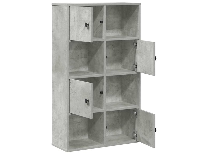  Bibliothèque, meuble de rangement salon gris béton 60x24x101,5 cm bois d'ingénierie  - Conforama E
