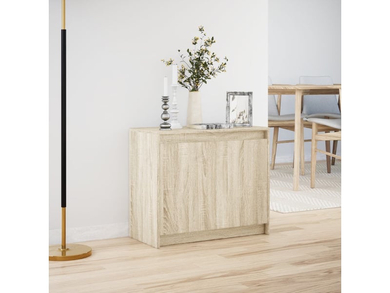  Buffet - bahut - meuble de rangement avec led chêne sonoma 72x34x61 cm bois d'ingénierie  - Conforama D