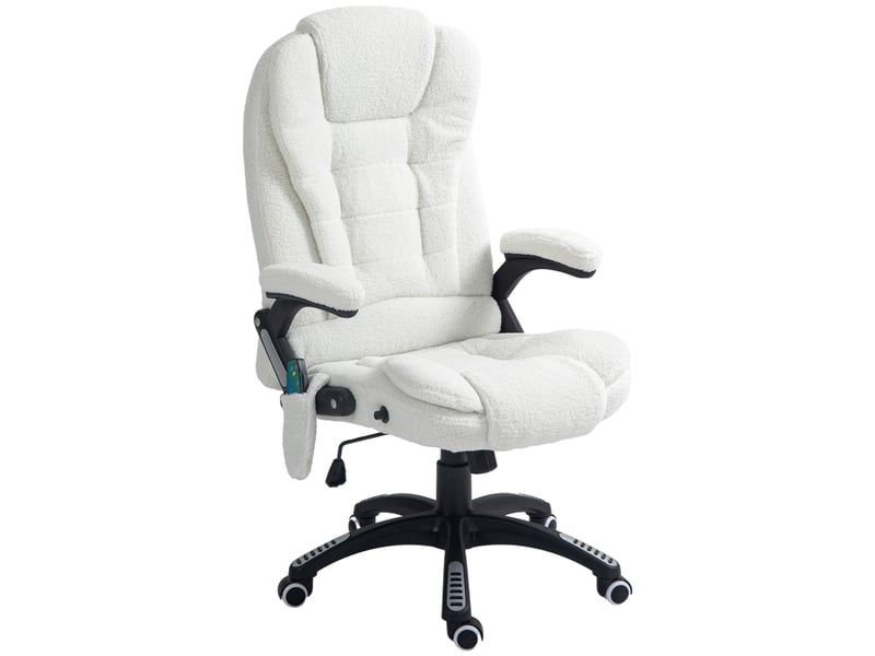  Fauteuil de bureau massant et chauffant hauteur réglable, dossier inclinable et télécommande filaire, pivotant à 360°  - Conforama B
