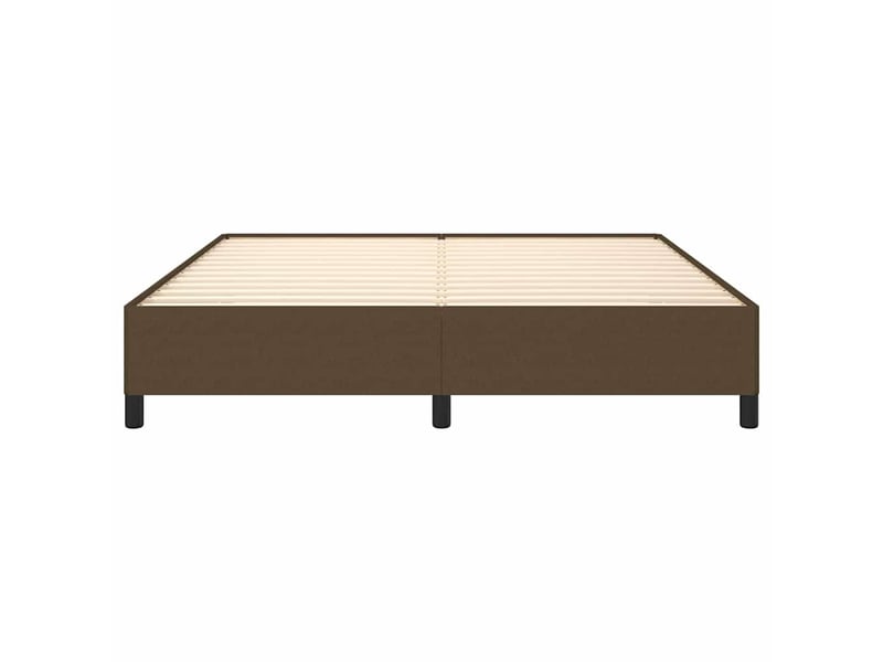  Lit double- lit adulte -  cadre de lit sans matelas marron foncé 160x200 cm tissu  - Conforama D