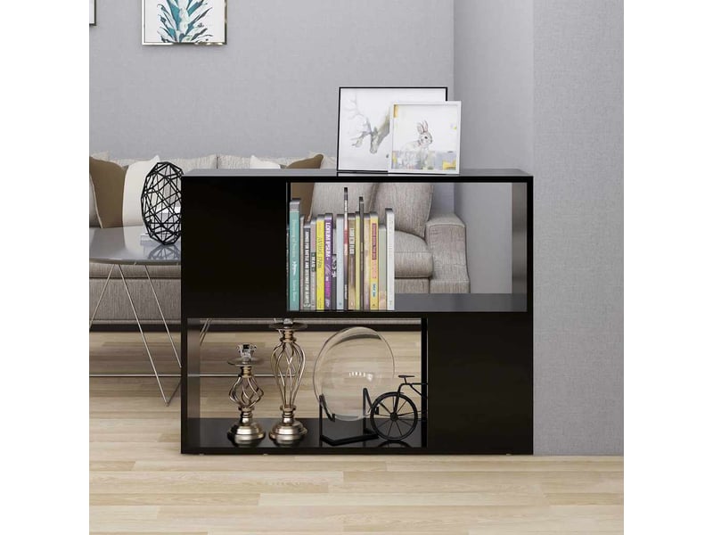  Meuble tv - banc tv - meuble de rangement noir 80x24x63 cm bois d'ingénierie  - Conforama B