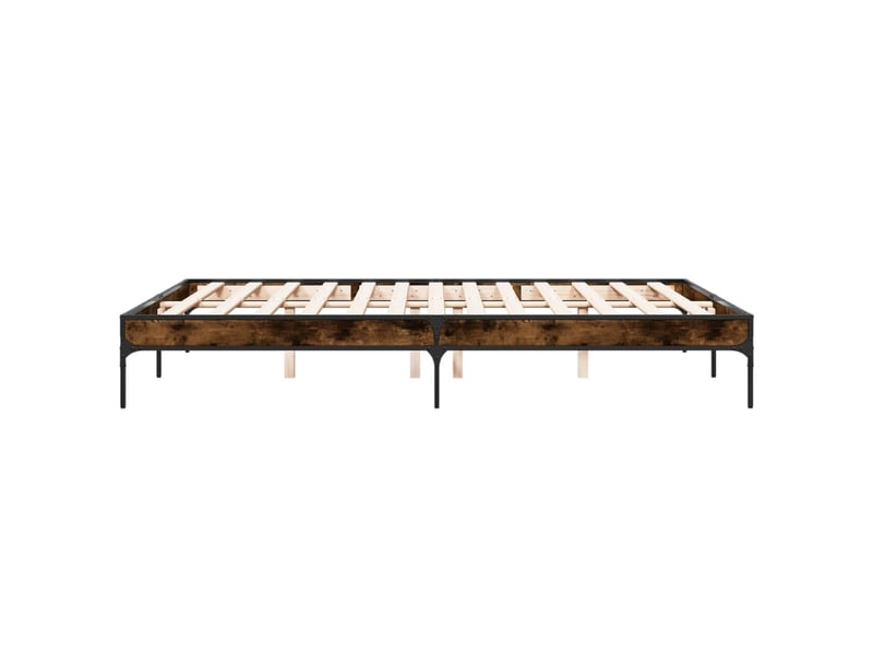  Lit double- lit adulte -  cadre de lit sans matelas chêne fumé 150x200 cm  - Conforama D