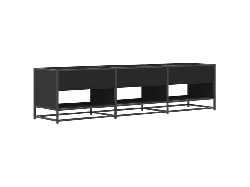  Meuble tv - banc tv - meuble de rangement noir 180x40x46 cm bois d'ingénierie  - Conforama E