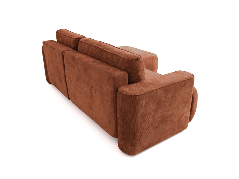  Canapé d'angle moon mini avec fonction couchage, tissu flow, côté droit, brique (04)  - Conforama D