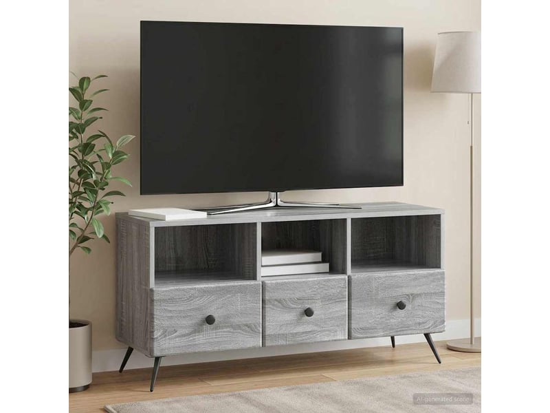  Meuble tv - banc tv - meuble de rangement sonoma gris 102 x 34,5 x 50 cm bois d'ingénierie  - Conforama B