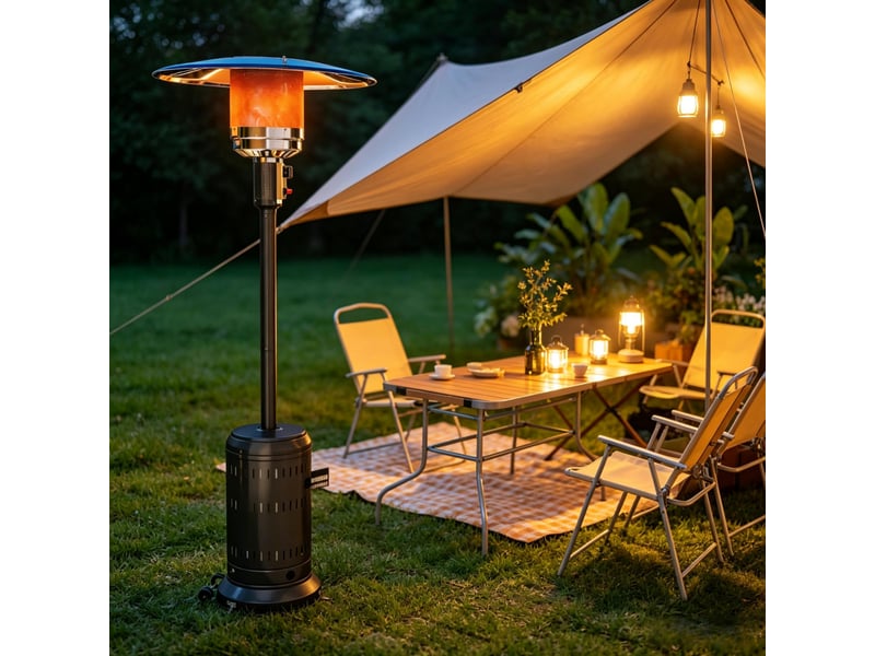 Chauffage de terrasse au gaz 11 kw, portable, puissance réglable pour extérieur - Conforama E