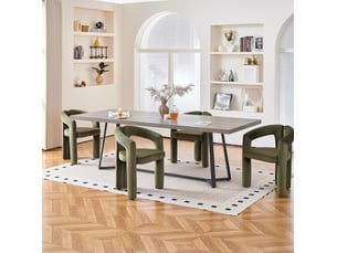 Lot de 2 chaises de salle à manger vertes en velours avec accoudoirs, design moderne minimaliste