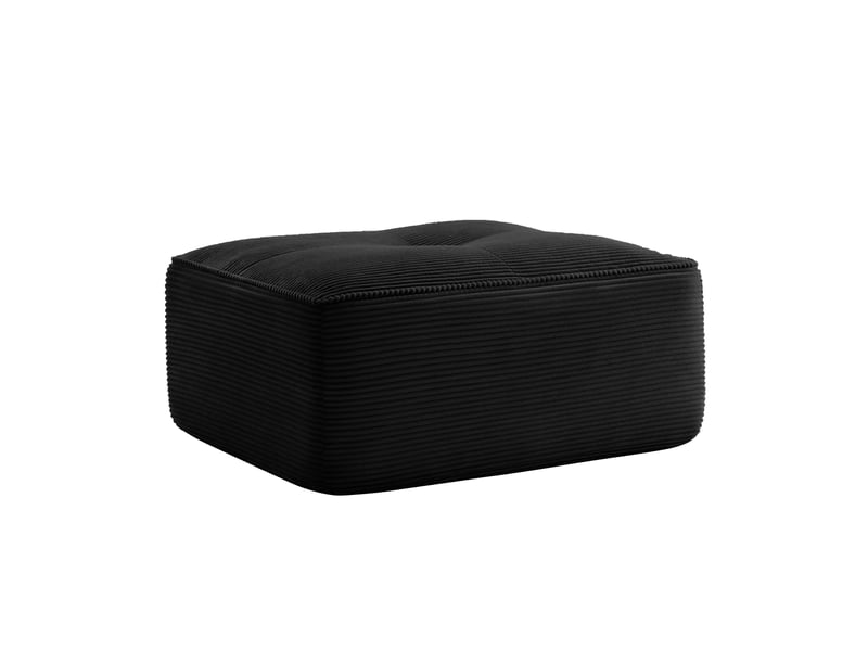  Pouf cordelia en velours côtelé, noir, siège d’appoint confortable  - Conforama D