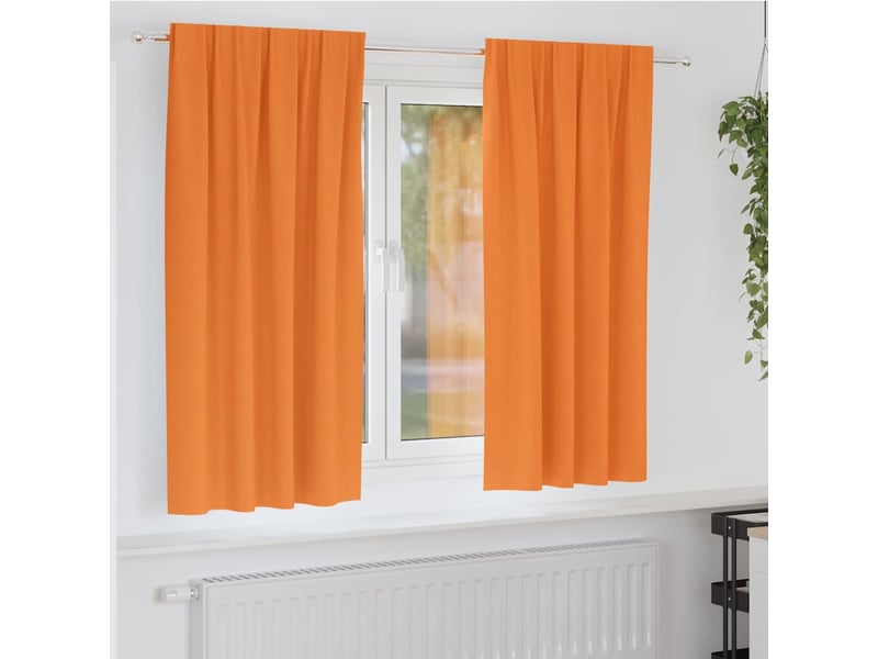  Lot de 2 rideaux occultants, rideaux black-out avec anneaux orange 175 x 140 cm cf44720  - Conforama B