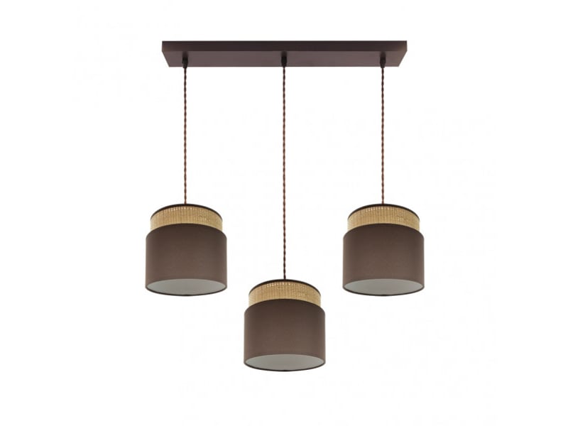  Rampe de plafond fabrilamp kandy naturelmarron 3 x e27 hauteur réglable 46-106 cm 68x19 cm 174293102 - Conforama E