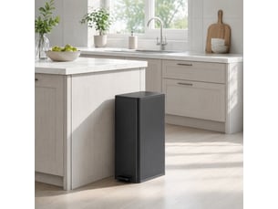 Poubelle de cuisine 20l - poubelle à pédale compartiment seau amovible - acier inox. Noir