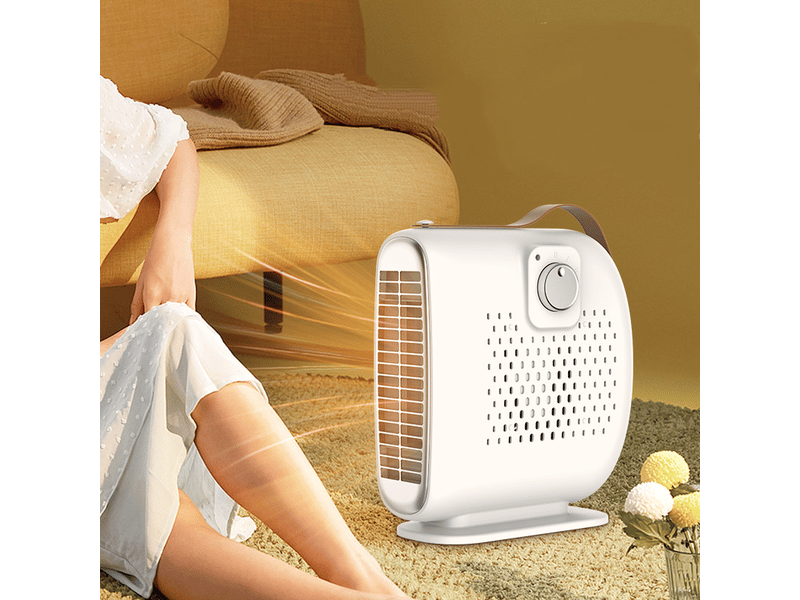  Chauffage soufflant portable. 500 w, fil chauffant ondulé, deux vitesses de ventilation, convient à une utilisation debout ou allongée, blanc YSK0005304LY - Conforama B