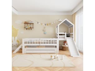 Lit gigogne 90x200 cm <strong>DZMDIP</strong>  <strong></strong> coloris blanc
