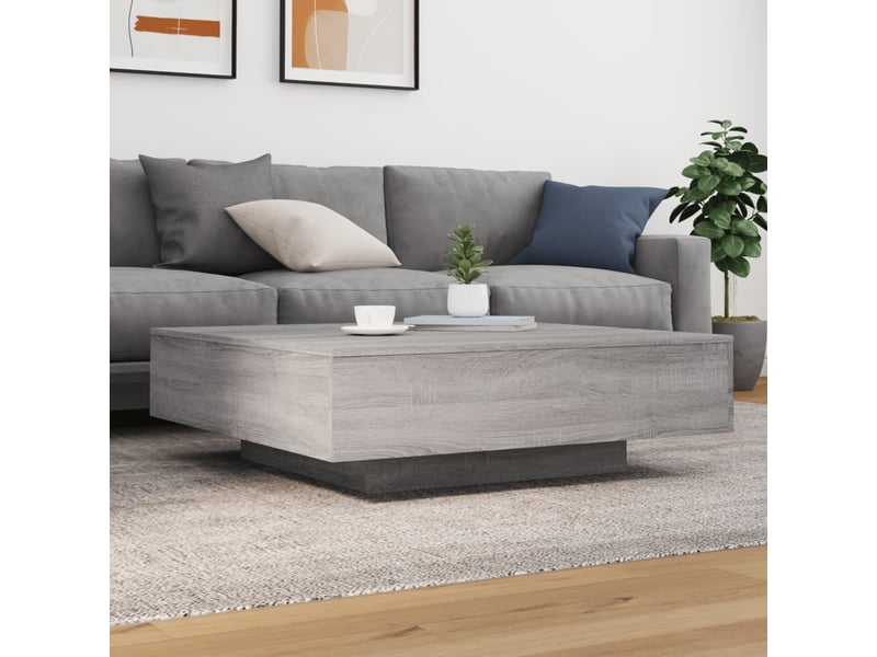  Table basse - table de salon - table à thé sonoma gris 100x100x31 cm bois d'ingénierie  - Conforama C