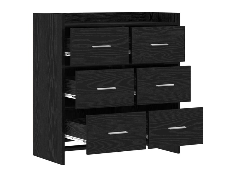  Buffet - bahut - meuble de rangement chêne noir 75 x 33 x 80 cm bois d'ingénierie  - Conforama D