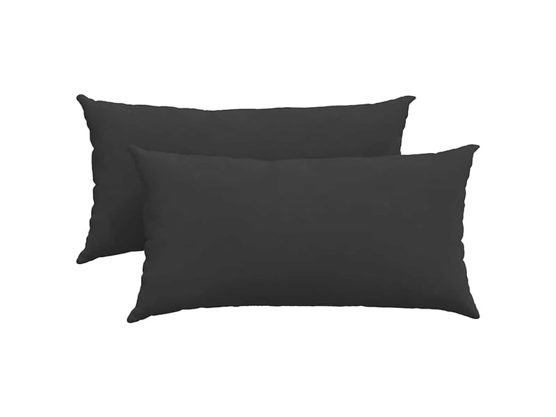 Lot de 2 coussins de canapé, coussins décoratifs tissu noir 80 x 40 cm cf58925 - Conforama A