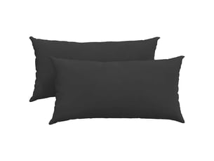 Lot de 2 coussins de canapé, coussins décoratifs tissu noir 80 x 40 cm cf58925