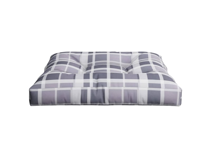  Coussin de palette, coussin de chaise, coussin de canapé motif à carreaux gris 80x80x12 cm tissu cf55365  - Conforama E