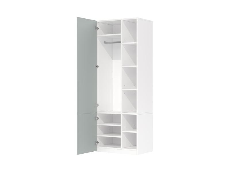  Armoire avec tringle et 10 compartiments 70 × 50 × 200 cm, gris IKSETERA TRADING LTD - Conforama E