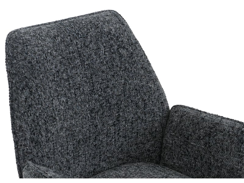  Lot de 6 chaises de salle à manger hwc-g67, pivotantes, position automatique, chenille métallisée (410 gm²) - structure noire, gris foncé  - Conforama E