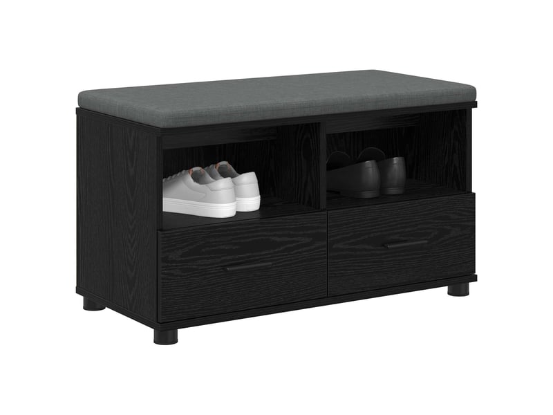  Banc d'entrée, banc interieur chêne noir 80x38x46 cm  - Conforama C