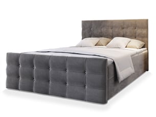 Lit avec rangement 140x200 cm <strong>MASSENO</strong> <strong></strong> coloris gris